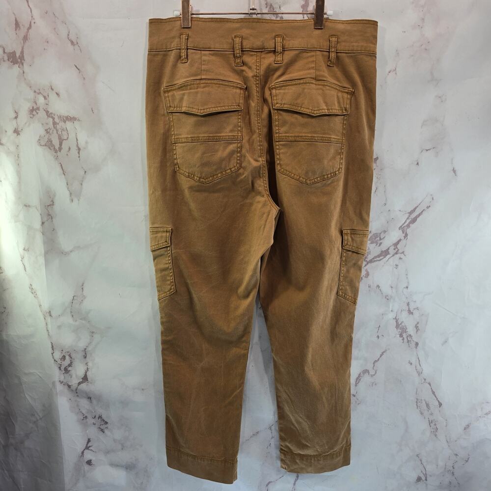 CAbi Pants Women 8 Brown High Rise Crop Utility Tencel Trouser Paper Bag 6045